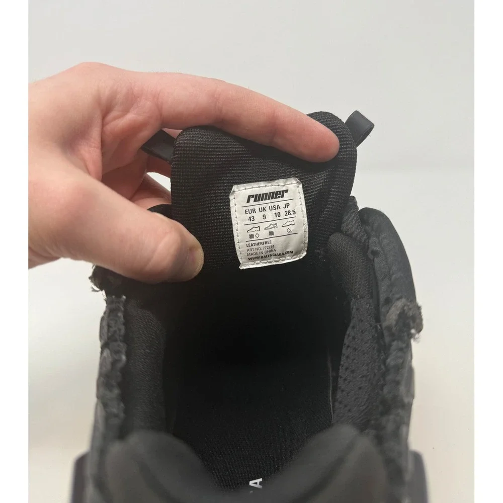 Balenciaga Runner Sneaker Matte Black Size 10 US 43 EU